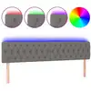 Image de vidaXL Tête de lit LED gris foncé 180x7x78/88 cm Tissu
