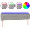 Image de vidaXL Tête de lit LED gris clair 200x7x78/88 cm Tissu