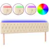 Image de vidaXL Tête de lit LED Crème 200x7x78/88 cm Tissu