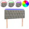 Image de vidaXL Tête de lit LED gris clair 90x7x78/88 cm velours