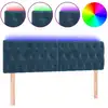 Image de vidaXL Tête de lit LED bleu foncé 144x7x78/88 cm velours