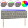 Image de vidaXL Tête de lit LED gris clair 160x7x78/88 cm velours