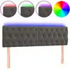 Image de vidaXL Tête de lit LED gris foncé 160x7x78/88 cm velours