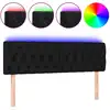 Image de vidaXL Tête de lit LED noir 160x7x78/88 cm Tissu