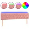 Image de vidaXL LED Tête de lit rose 180x7x78/88 cm velours
