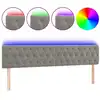 Image de vidaXL Tête de lit LED gris clair 200x7x78/88 cm velours