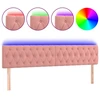 Image de vidaXL LED Tête de lit rose 200x7x78/88 cm velours
