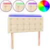 Image de vidaXL Tête de lit LED Crème 90x5x78/88 cm Tissu