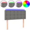 Image de vidaXL Tête de lit LED gris foncé 100x5x78/88 cm Tissu
