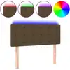 Image de vidaXL Tête de lit LED brun foncé 100x5x78/88 cm Tissu
