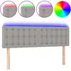 Image de vidaXL Tête de lit LED gris clair 144x5x78/88 cm Tissu