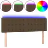 Image de vidaXL Tête de lit LED brun foncé 144x5x78/88 cm Tissu