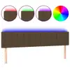 Image de vidaXL Tête de lit LED brun foncé 160x5x78/88 cm Tissu