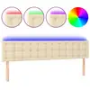 Image de vidaXL Tête de lit LED Crème 160x5x78/88 cm Tissu