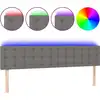Image de vidaXL Tête de lit LED gris foncé 200x5x78/88 cm Tissu