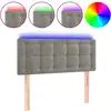 Image de vidaXL Tête de lit LED gris clair 100x5x78/88 cm velours