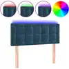 Image de vidaXL Tête de lit LED bleu foncé 100x5x78/88 cm velours