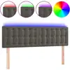 Image de vidaXL Tête de lit LED gris foncé 144x5x78/88 cm velours