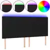Image de vidaXL Tête de lit LED noir 160x5x118/128 cm Tissu