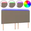 Image de vidaXL Tête de lit LED Taupe 180x5x118/128 cm Tissu