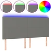 Image de vidaXL Tête de lit LED gris foncé 200x5x118/128 cm Tissu