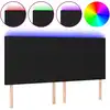 Image de vidaXL Tête de lit LED noir 200x5x118/128 cm Tissu