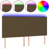 Image de vidaXL Tête de lit LED brun foncé 200x5x118/128 cm Tissu