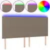 Image de vidaXL Tête de lit LED Taupe 200x5x118/128 cm Tissu
