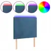 Image de vidaXL Tête de lit LED bleu foncé 80x5x118/128 cm velours