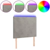 Image de vidaXL Tête de lit LED gris clair 100x5x118/128 cm velours