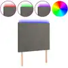 Image de vidaXL Tête de lit LED gris foncé 100x5x118/128 cm velours