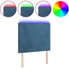 Image de vidaXL Tête de lit LED bleu foncé 100x5x118/128 cm velours
