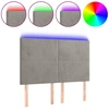 Image de vidaXL Tête de lit LED gris clair 144x5x118/128 cm velours