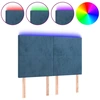 Image de vidaXL Tête de lit LED bleu foncé 144x5x118/128 cm velours