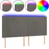 Image de vidaXL Tête de lit LED gris foncé 180x5x118/128 cm velours