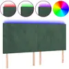 Image de vidaXL Tête de lit LED vert foncé 180x5x118/128 cm velours