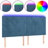 Image de vidaXL Tête de lit LED bleu foncé 180x5x118/128 cm velours