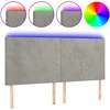 Image de vidaXL Tête de lit LED gris clair 200x5x118/128 cm velours