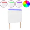 Image de vidaXL Tête de lit LED blanc 90x5x118/128 cm similicuir