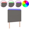 Image de vidaXL Tête de lit LED Gris 100x5x118/128 cm Similicuir
