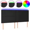 Image de vidaXL Tête de lit LED noir 160x5x118/128 cm similicuir