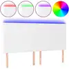 Image de vidaXL Tête de lit LED blanc 160x5x118/128 cm similicuir