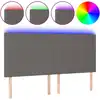 Image de vidaXL Tête de lit LED Gris 160x5x118/128 cm Similicuir