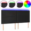 Image de vidaXL Tête de lit LED noir 180x5x118/128 cm similicuir
