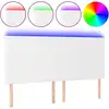 Image de vidaXL Tête de lit LED blanc 180x5x118/128 cm similicuir