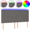 Image de vidaXL Tête de lit LED Gris 180x5x118/128 cm Similicuir