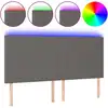 Image de vidaXL Tête de lit LED Gris 200x5x118/128 cm Similicuir