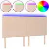 Image de vidaXL Tête de lit LED cappuccino brun 200x5x118/128cm similicuir