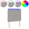 Image de vidaXL Tête de lit LED gris clair 90x5x118/128 cm Tissu