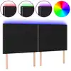 Image de vidaXL Tête de lit LED noir 160x5x118/128 cm Tissu